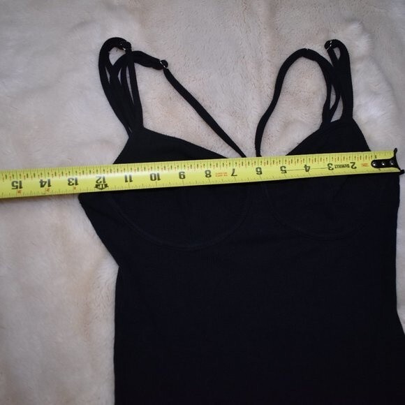 Brooklyn Karma Black Strappy Underwire Bodysuit Size Medium Thong Adjustable - Picture 12 of 16